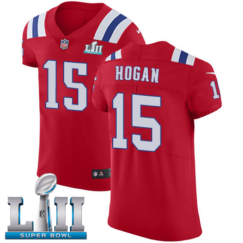 Nike Patriots #15 Chris Hogan Red Alternate Super Bowl LII Men's Stitched NFL Vapor Untouchable Elite Jersey - Click Image to Close